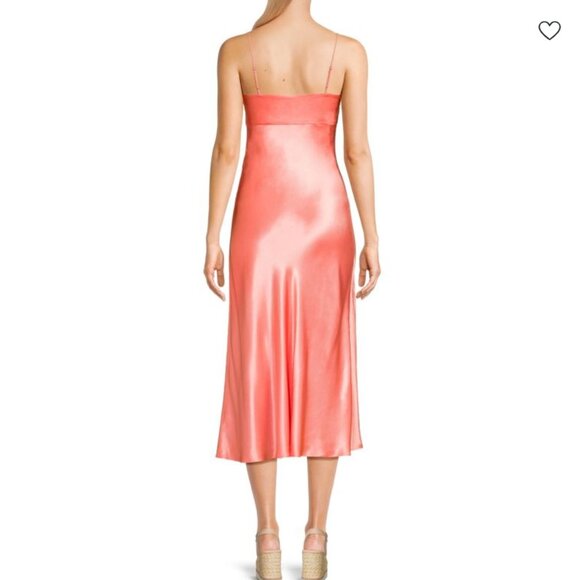 Rails Laramie Satin Midi Slip Dress in Coral NWT - Picture 2 of 8